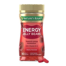 Nature's Bounty Vitamin B12 for Energy Metabolism Jelly Beans;  Cherry;  80 Count