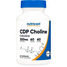 Nutricost CDP Choline, Citicoline, 300mg, 60 Vegetarian Capsules - Non-GMO Supplement