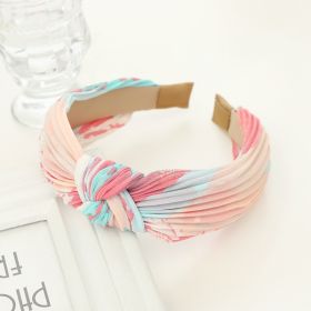 Temperament Wide Brim Hair Pressing Headband (Option: Pink Knotted Hair Hoop)